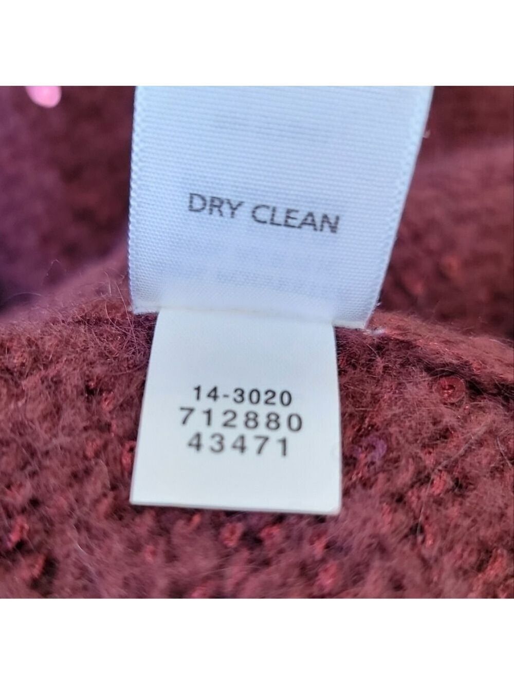 J Jill Mohair Blend Maroon Sequin Long Open Cardigan Sweater Size Medium EUC - Picture 7 of 8